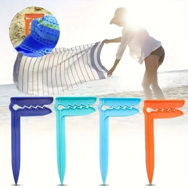 Outdoor Camping Rug - 屋外ビーチタオルホルダービーチマットホルダータオルホルダープラスチック屋外ピクニックマットホルダー防風テントホルダーキャンプツール