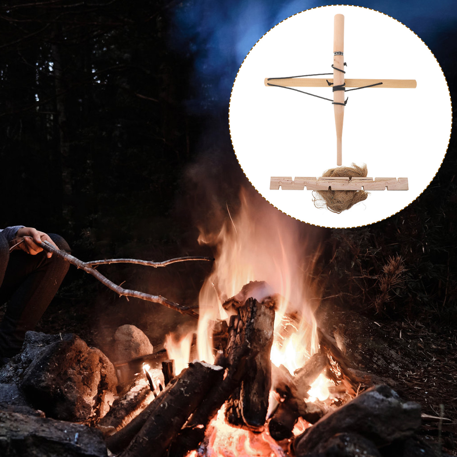 Outdoor Y Camping - ボウドリルファイヤースターター アウトドア原始ツール キャンプ ハイキング バックパッキング サバイバル緊急キット
