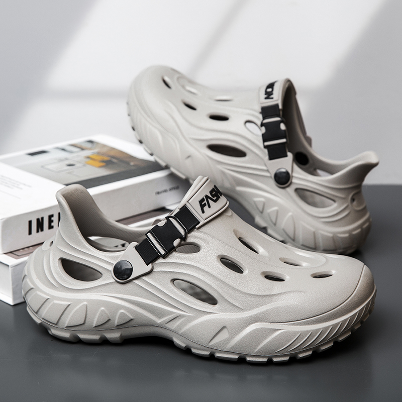 Outdoor Camping Slippers - メンズ滑り止めアウトドアサンダル、スポーツスリッパ、ビーチスライド、通気性下駄、カジュアルガーデンシューズ、ハイキングサンダル