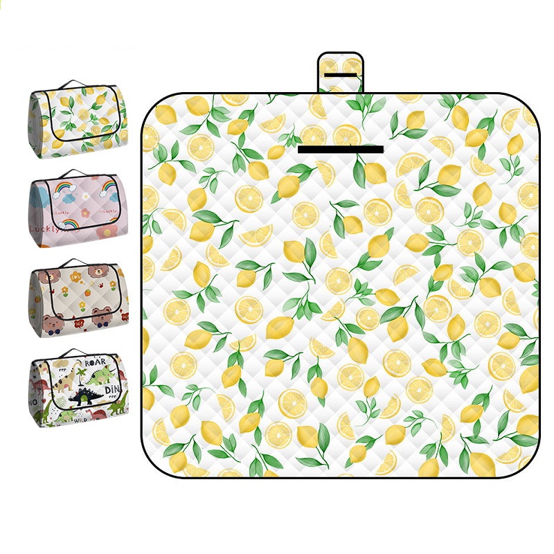 Outdoor Camping Rug - 150*200 センチメートルポータブルピクニックマット屋外折りたたみ厚みビーチマット防湿防水キャンプブランケットベビーアクティビティマット