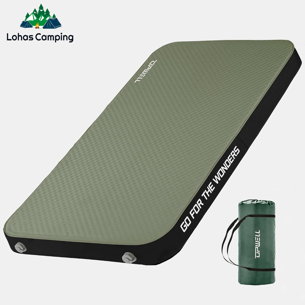 Outdoor Camping Rug - Lohascamping 自己膨張式キャンプマットレス 10 センチメートルコンパクト折りたたみキャンプエアベッドスリーピングベッドパッド 1-2 人用エアマットフロアテント