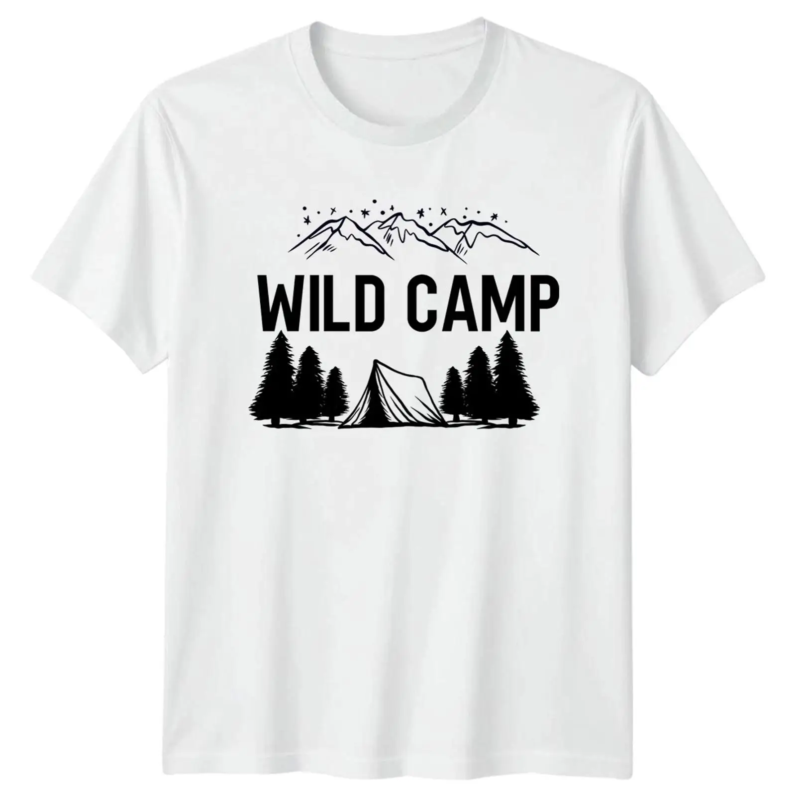 Outdoor Und Camping - ワイルドキャンプTシャツ 登山・アウトドアギフト（彼と彼女へ） 画像1/4 ヴィンテージウォッシュ加工 多用途デザイナーウェア