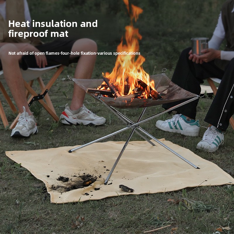 Outdoor Camping Rug - 屋外キャンプ耐火布ピクニックバーベキュー断熱マット難燃性高温防火ブランケットグラスファイバーマット