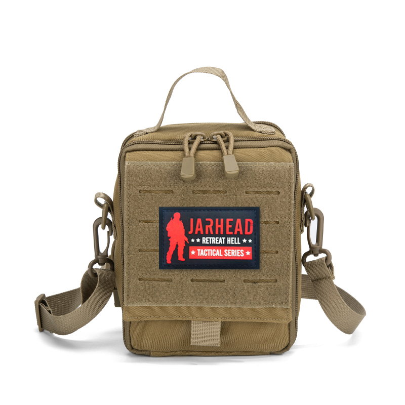 First Aid Kit Camping - 戦術的なMOLLE EDCクロスボディバッグ、日常使用、ハイキング、ハンティング用のショルダーストラップ付き屋外多目的救急ポーチ