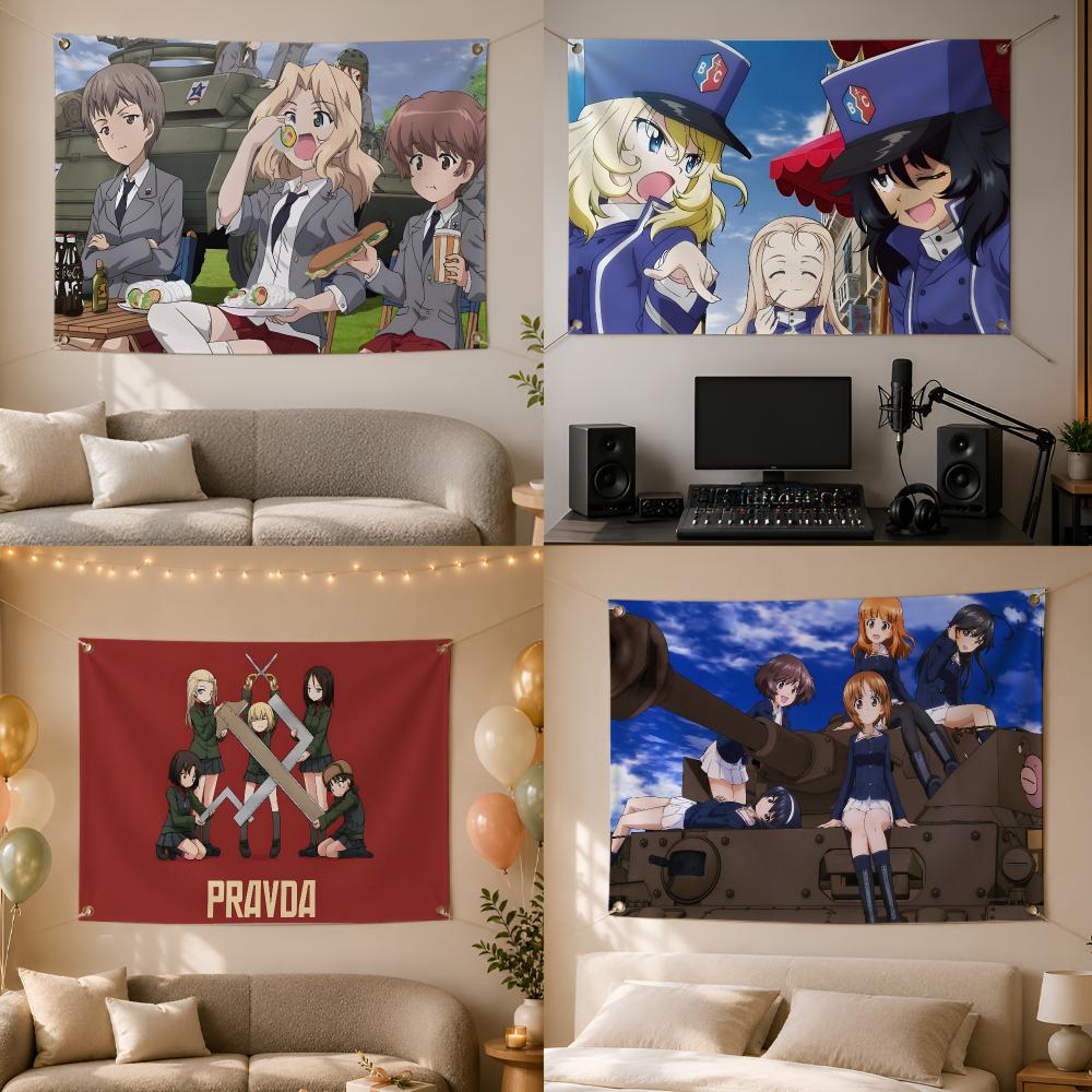 ミリタリーアニメ ガールズ&アンクパンツァー フラッグ 壁掛 - Outdoor Und Camping のレビューと価格