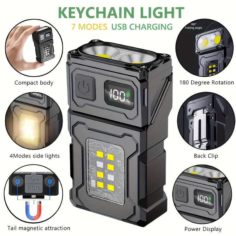 ミニ充電式 LED ポケット懐中電灯ポータブルサイド COB - Outdoor Camping Glamping のレビューと価格