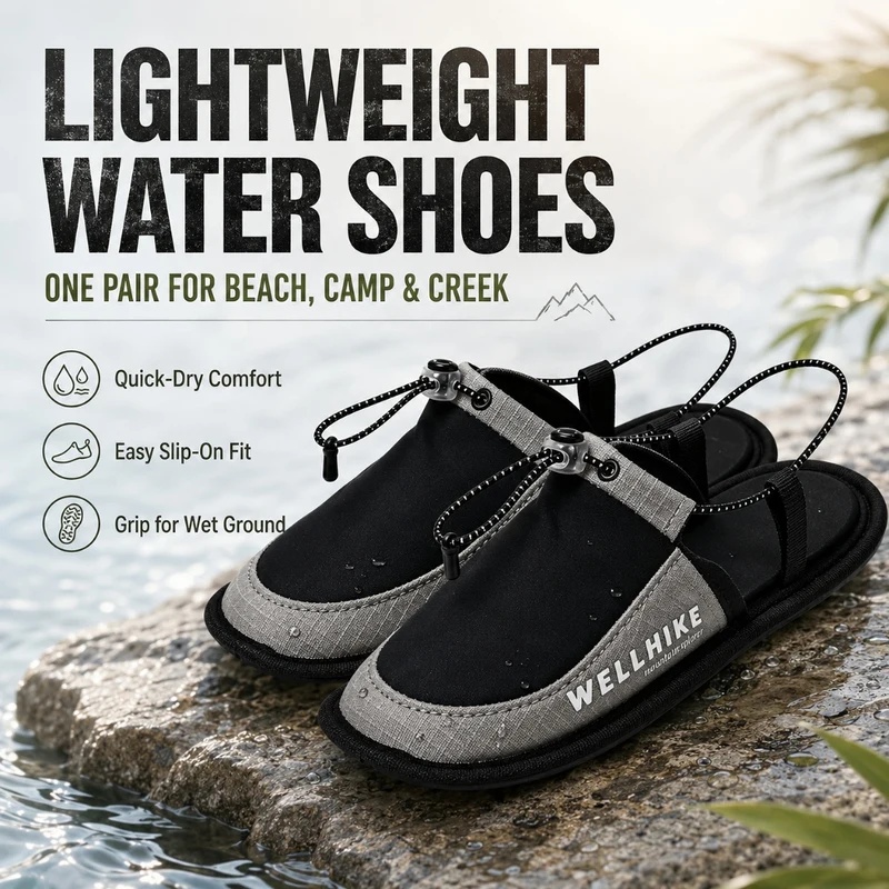 速乾性キャンプスリッパ、ウェーディングスリッパ、折りたたみ式 - Outdoor Camping Slippers のレビューと価格