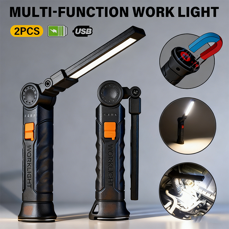 ポータブル COB LED 懐中電灯 USB 充電式ワークラ - Outdoor Camping Glamping のレビューと価格