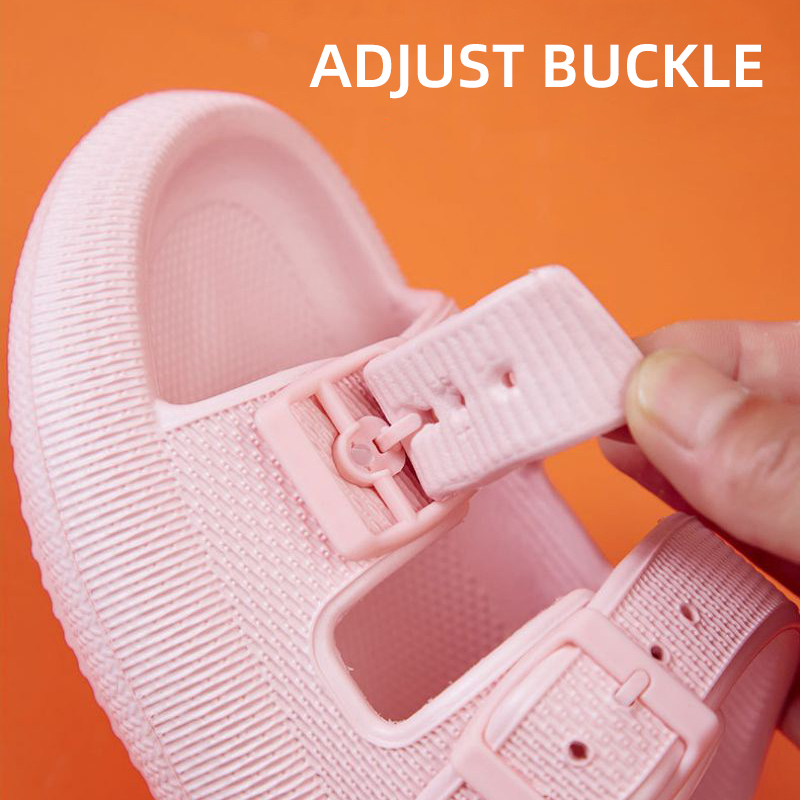 ファッションバックル厚いプラットフォームスリッパ女性ホームソ - Outdoor Camping Slippers のレビューと価格