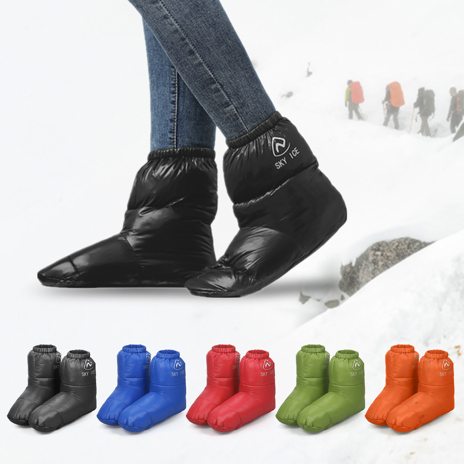 男性と女性のための暖かいダックダウンスリッパ,ブーツ,靴,ブ - Outdoor Camping Slippers のレビューと価格