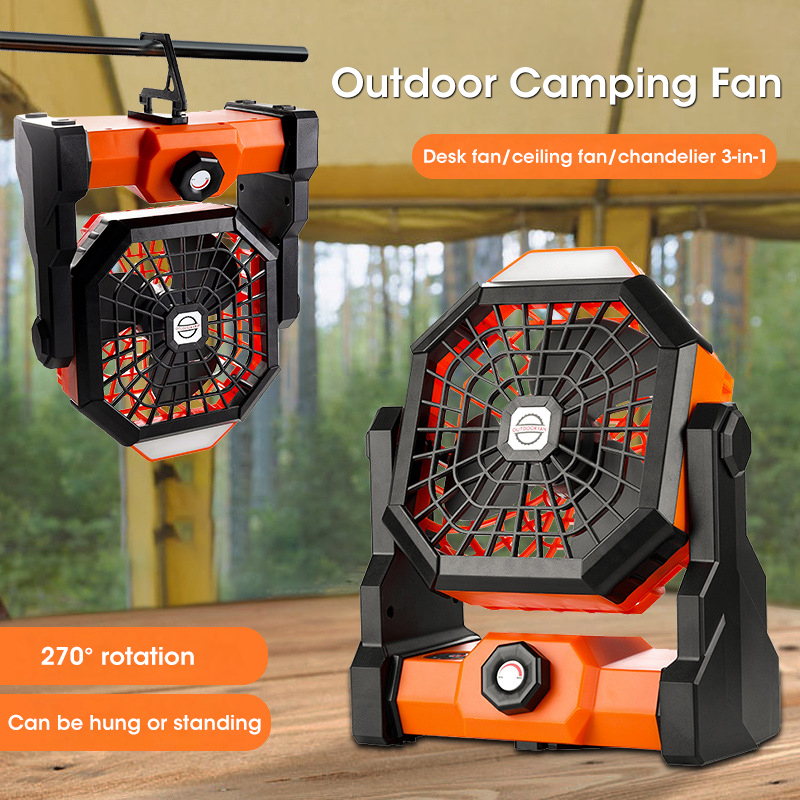 10000mAh キャンプファン LED ランタン付きポータ - Outdoor Camping Items のレビューと価格