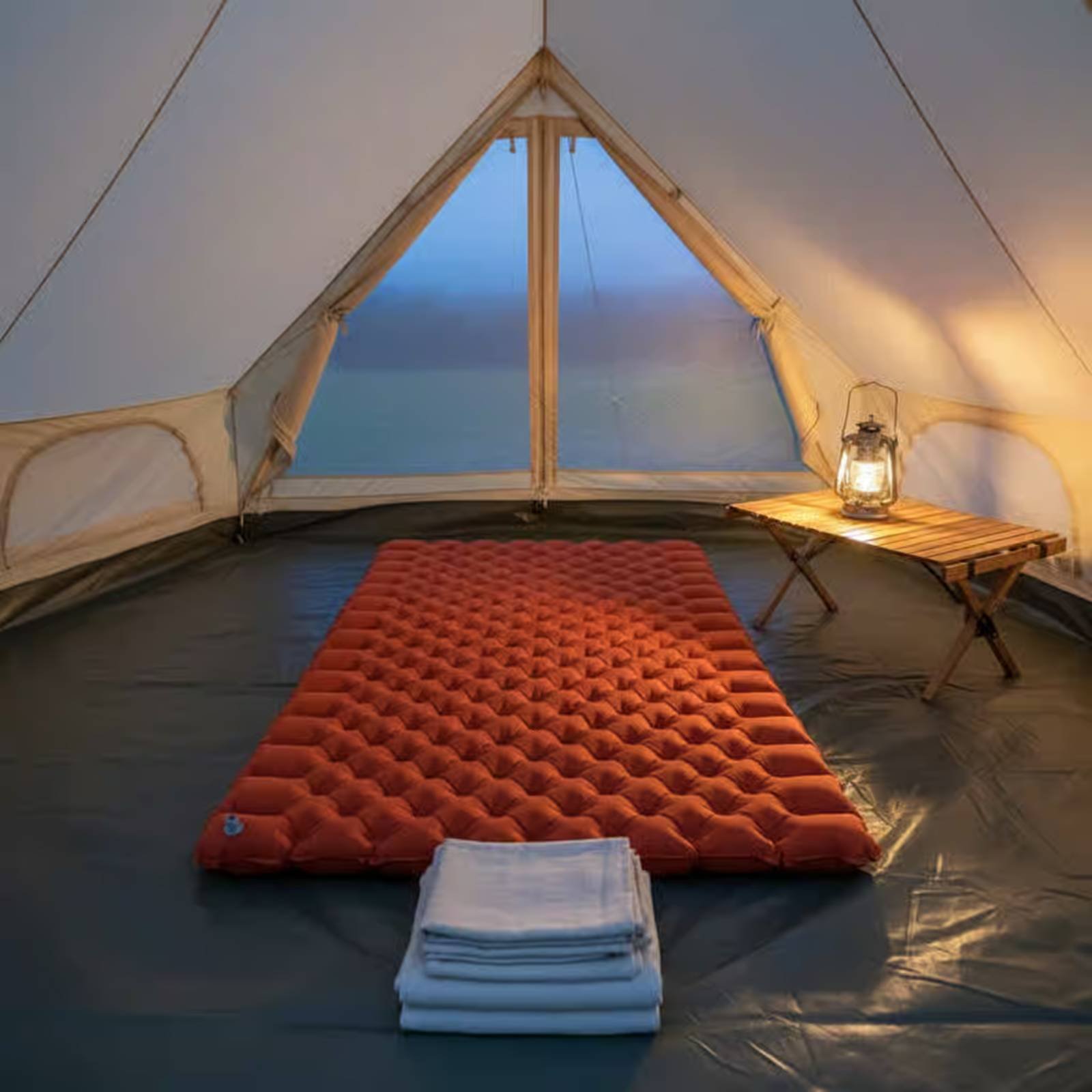 インフレータブルキャンプマットナイロン TPU インフレータ - Outdoor Camping Rug のレビューと価格