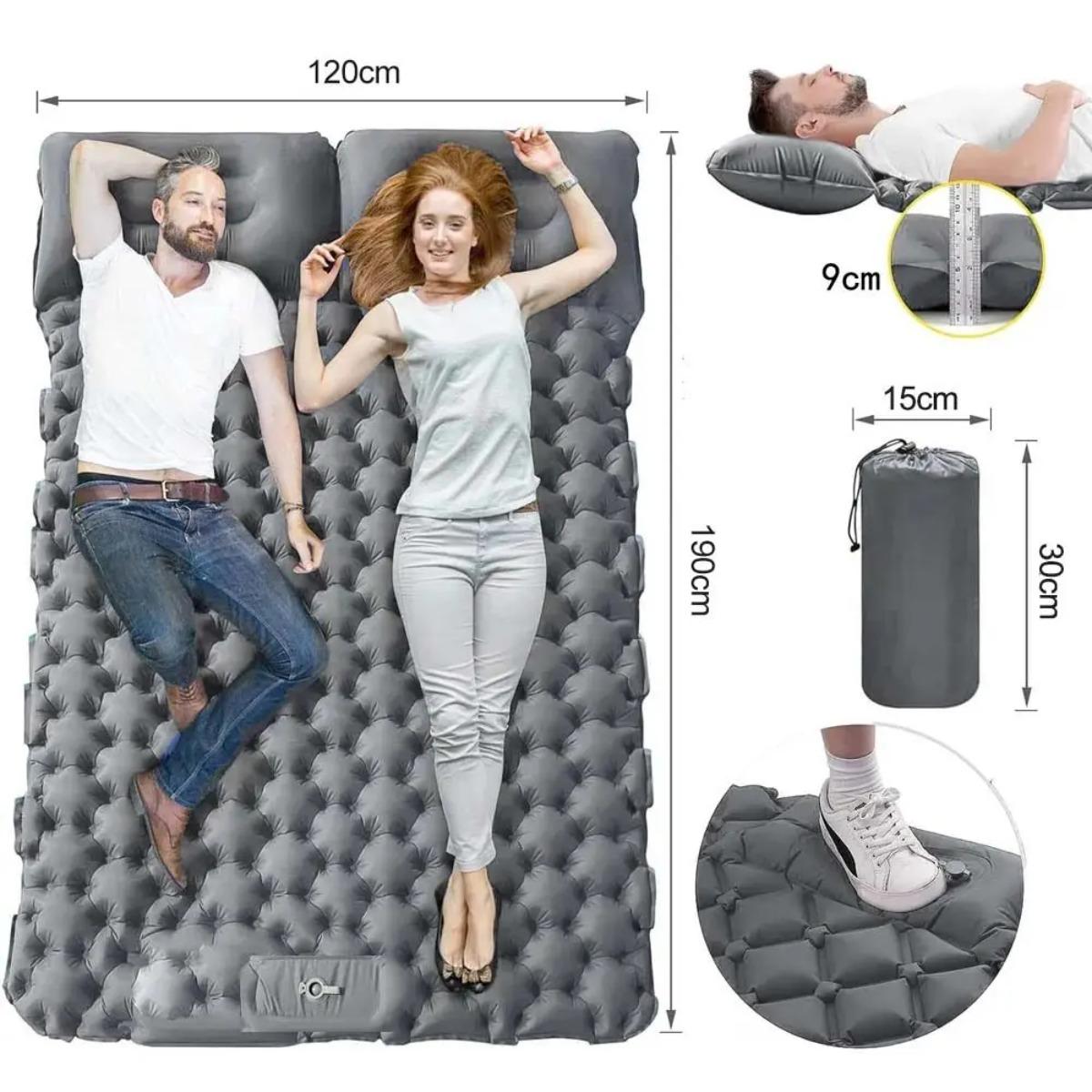 シングル＆ダブルインフレータブルエアマットレス、折りたたみ式 - Outdoor Camping Rug のレビューと価格