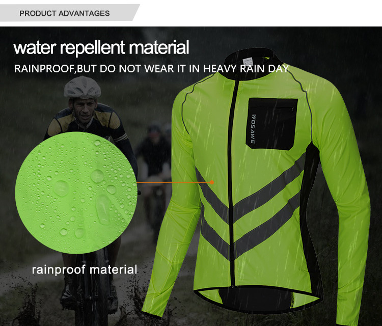 WOSAWE 反射サイクリングウインドブレーカー男性 MTB - Camping Quad のレビューと価格