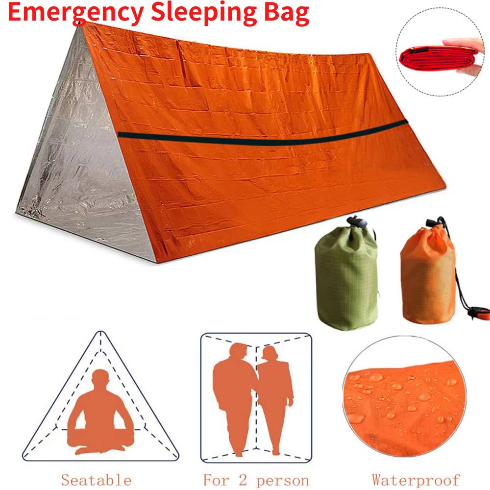 ポータブル防水緊急サバイバル寝袋屋外 EDC キャンプギアサ - First Aid Kit Camping のレビューと価格