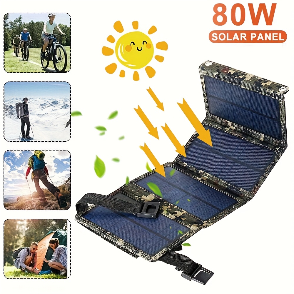 【ソーラーパネル】80Wポータブル折りたたみ式ソーラーパネル - Outdoor In Camping のレビューと価格