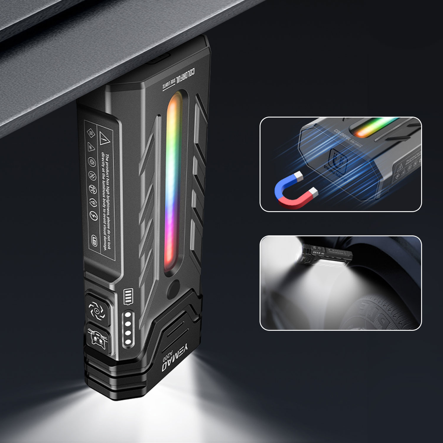 5200LM革新的な多機能ポータブルRGB LED懐中電灯、 - Outdoor Camping Items のレビューと価格
